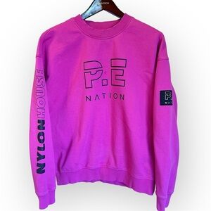 P.E Nation Sweatshirt Organic Cotton relaxed Fit magenta pink size S unisex